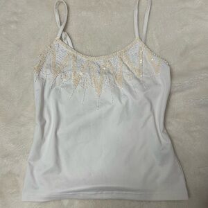 white top with sequins and beading!